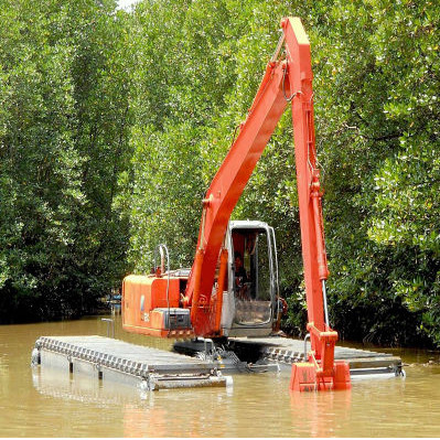Заграждение 14M достигаемости земноводного экскаватора гусеницы Cat320D длинное
