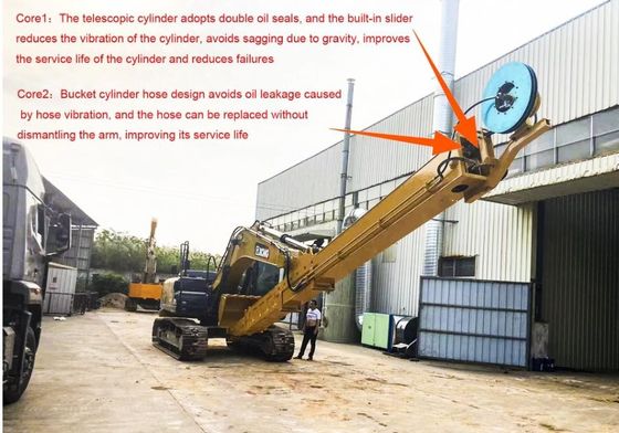Рука прочного 20T заграждения экскаватора 14M телескопичного телескопичная для кота ZX200 ХИТАЧИ